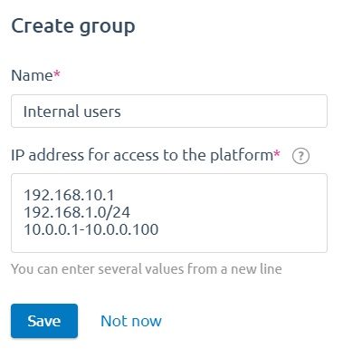 Example of creating a group